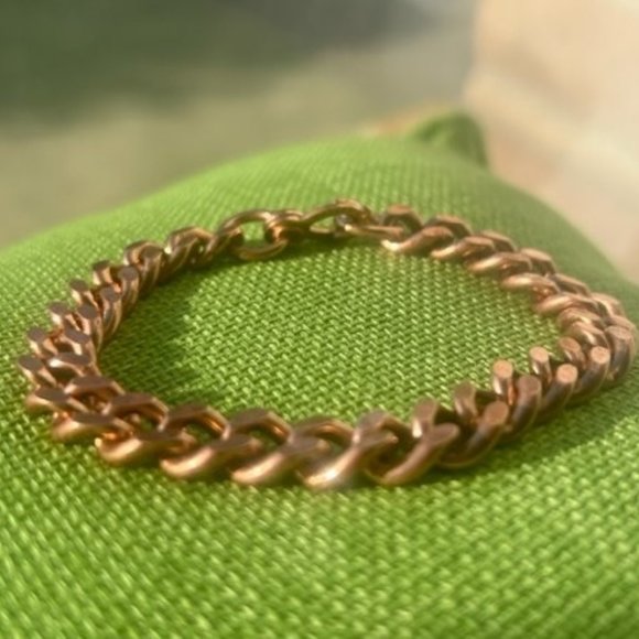 VTG Copper Unisex Chain Link BRACELET - Picture 2 of 8